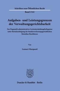 Abbildung von: Aufgaben- und Leistungsgrenzen der Verwaltungsgerichtsbarkeit - Duncker & Humblot