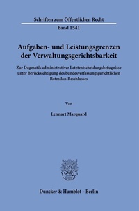 Abbildung von: Aufgaben- und Leistungsgrenzen der Verwaltungsgerichtsbarkeit - fibre