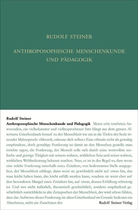 Abbildung von: Anthroposophische Menschenkunde und Pädagogik - Rudolf Steiner Verlag