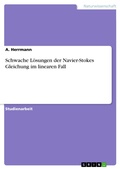 Cover: Schwache L&ouml;sungen der Navier-Stokes Gleichung im linearen Fall - GRIN Verlag