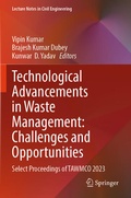 Cover: Technological Advancements in Waste Management: Challenges and Opportunities - Springer