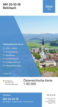 Abbildung von: BEV-Karte 3318, Rohrbach 1:50 000 - Bundesamt für Eich- und Vermessungswesen Marketing und Vertrieb