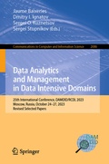 Cover: Data Analytics and Management in Data Intensive Domains - Springer