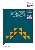 Cover: SQE - Legal System of England and Wales 4e - The University of Law Publishing Limited