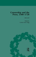 Cover: Censorship and the Press, 1580-1720, Volume 1 - Routledge