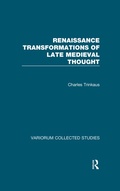 Cover: Renaissance Transformations of Late Medieval Thought - Routledge