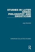 Cover: Studies in Later Greek Philosophy and Gnosticism - Routledge
