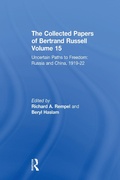 Cover: The Collected Papers of Bertrand Russell, Volume 15 - Routledge