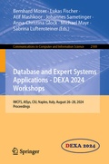 Cover: Database and Expert Systems Applications - DEXA 2024 Workshops - Springer