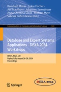 Cover: Database and Expert Systems Applications - DEXA 2024 Workshops - Springer