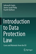 Cover: Introduction to Data Protection Law - Springer