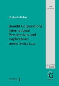 Abbildung von: Benefit Corporations: International Perspectives and Implications under Swiss Law - Schulthess Juristische Medien