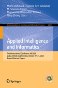 Cover: Applied Intelligence and Informatics - Springer