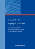 Cover: Zugang zu Geodaten - Kovac, Dr. Verlag