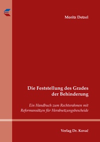 Abbildung von: Die Feststellung des Grades der Behinderung - Kovac, Dr. Verlag
