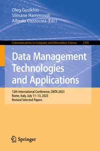 Enlarge image Cover: Data Management Technologies and Applications - Springer