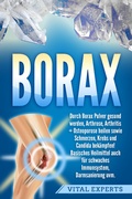 Abbildung von: Borax: Durch Borax Pulver gesund werden, Arthrose, Arthritis + Osteoporose heilen sowie Schmerzen, Krebs und Candida bekämpfen! Basisches Heilmittel auch für schwaches Immunsystem, Darmsanierung uvm. - Pegoa Global Media / EoB