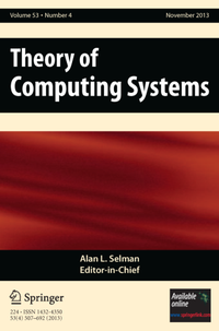 Enlarge image Cover: Theory of Computing Systems - Springer