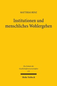 Abbildung von: Institutionen und menschliches Wohlergehen - Mohr Siebeck