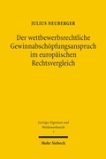 Abbildung von: Der wettbewerbsrechtliche Gewinnabschöpfungsanspruch im europäischen Rechtsvergleich - Mohr Siebeck