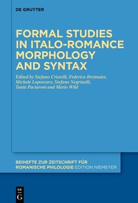 Abbildung von: Formal studies in Italo-Romance morphology and syntax - De Gruyter