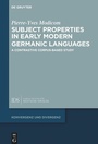 Cover: Subject Properties in Early Modern Germanic Languages - De Gruyter