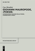 Cover: Giovanni Mauropode, >Poesie< - De Gruyter