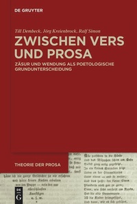 Enlarge image Cover: Zwischen Vers und Prosa - De Gruyter