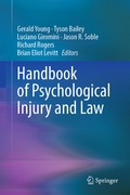 Cover: Handbook of Psychological Injury and Law - Springer