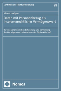 Abbildung von: Daten mit Personenbezug als insolvenzrechtlicher Vermögenswert - Nomos