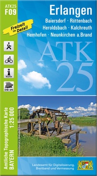 Abbildung von: ATK25-F09 Erlangen (Amtliche Topographische Karte 1:25000) - Landesamt für Digitalisierung, Breitband und Vermessung, Bayern