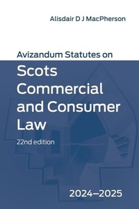 Abbildung von: Avizandum Statutes on Scots Commercial and Consumer Law - Edinburgh University Press