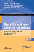 Cover: Neural Computing for Advanced Applications - Springer