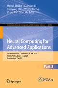 Cover: Neural Computing for Advanced Applications - Springer