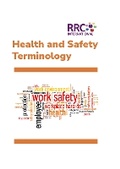 Cover: RRC Quick Reference Guide: Health and Safety Terminology - RRC International