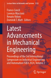 Enlarge image Cover: Latest Advancements in Mechanical Engineering - Springer