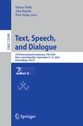 Cover: Text, Speech, and Dialogue - Springer