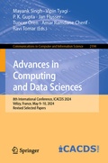 Cover: Advances in Computing and Data Sciences - Springer