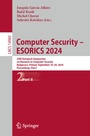 Cover: Computer Security - ESORICS 2024 - Springer