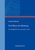 Cover: Vom Wesen der Dichtung - Kovac, Dr. Verlag