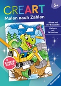 Cover: CreArt Malen nach Zahlen ab 5 - Zauberpapier: Dinos auf der Baustelle - Ravensburger