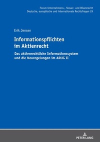Abbildung von: Informationspflichten im Aktienrecht - Peter Lang Verlag