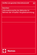Cover: Informationsrechte der Aktion&auml;re im Rahmen der virtuellen Hauptversammlung - Nomos