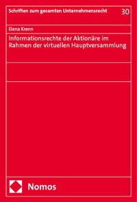 Abbildung von: Informationsrechte der Aktionäre im Rahmen der virtuellen Hauptversammlung - Nomos