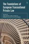 Cover: The Foundations of European Transnational Private Law - Hart Publishing