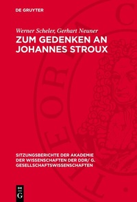 Bild: Zum Gedenken an Johannes Stroux - De Gruyter