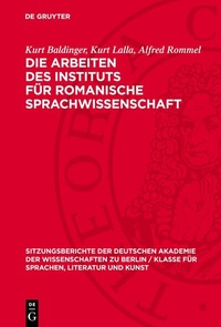 Abbildung von: Die Arbeiten des Instituts für romanische Sprachwissenschaft - De Gruyter