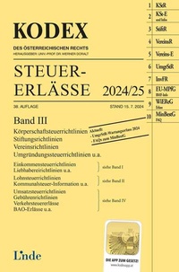 Abbildung von: KODEX Steuer-Erlässe 2024/25, Band III - Linde