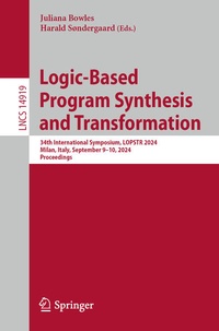 Enlarge image Cover: Logic-Based Program Synthesis and Transformation - Springer