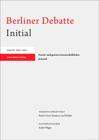 Abbildung von: Berliner Debatte Initial 35 (2024) 1 - Franz Steiner Verlag